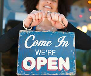 open for business sign