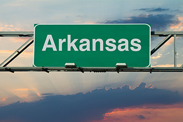 State of Arkansas road sign