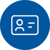 blue ID card icon